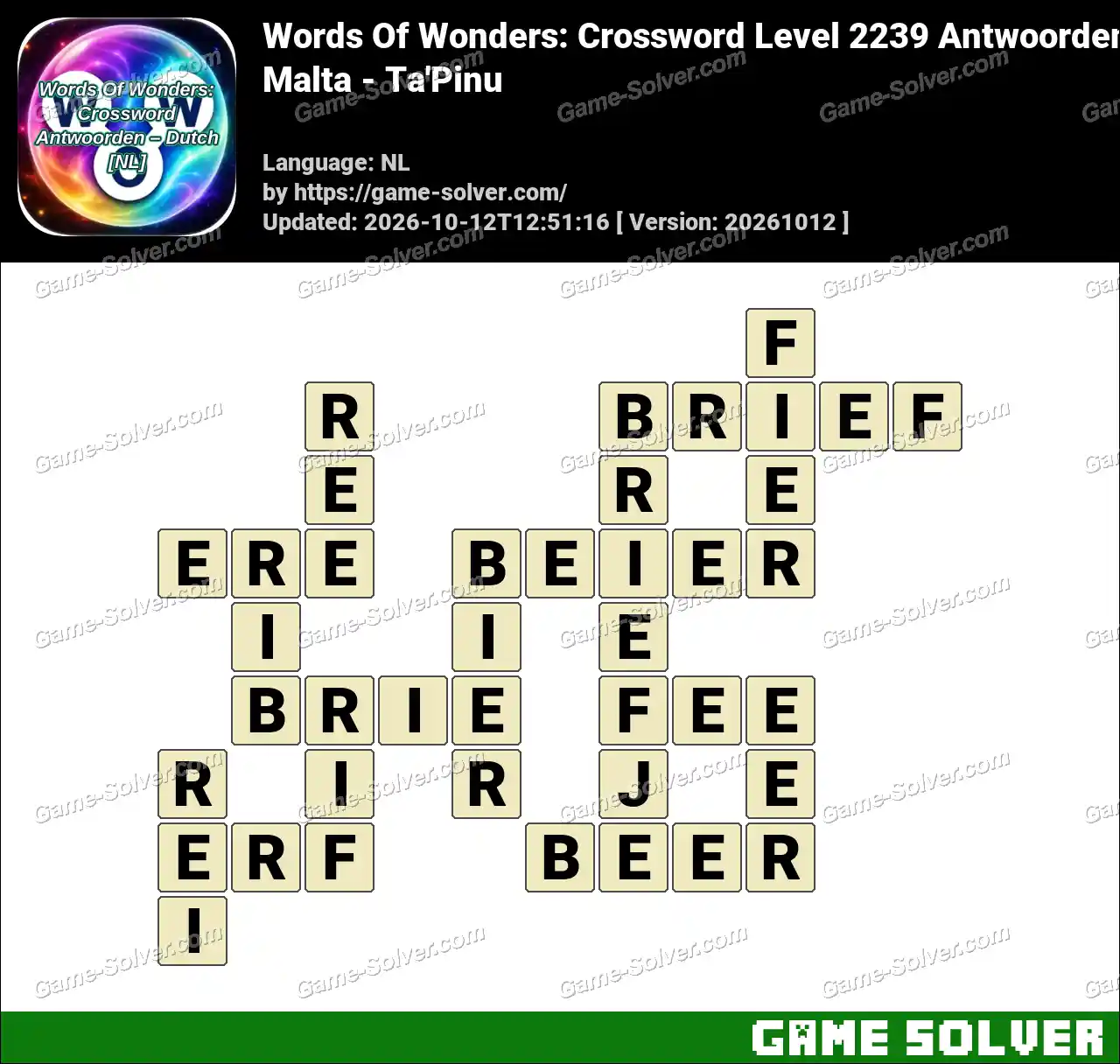 Words Of Wonders: Crossword Level 2239 Antwoorden – Malta – Ta’Pinu